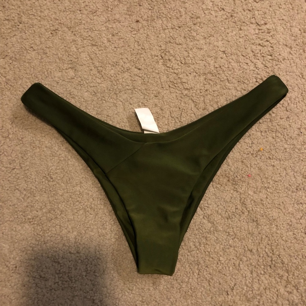 Army Green Cheeky Bikini Bottoms Size Medium